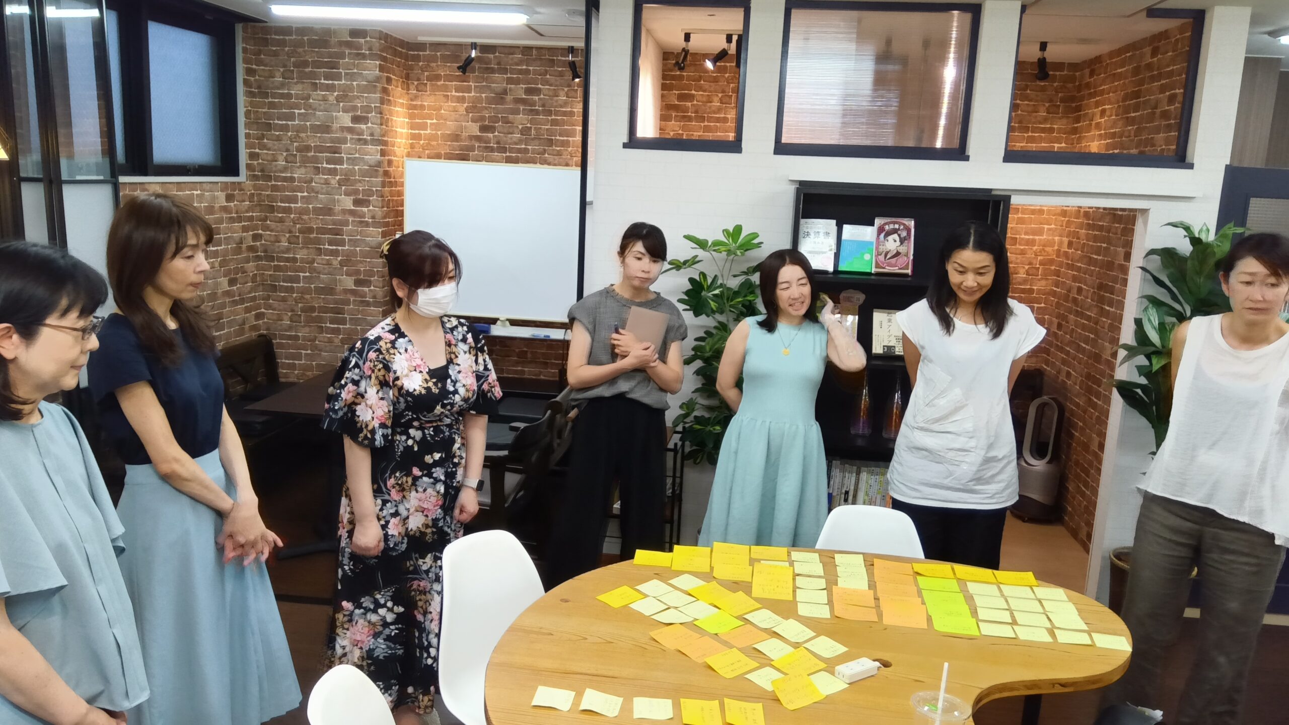 キックオフミーティングでは、参加者各自が持つスキル、経歴、人脈、専門分野をポストイットを活用して可視化し相互理解を深めるための活発なディスカッションを行いました。